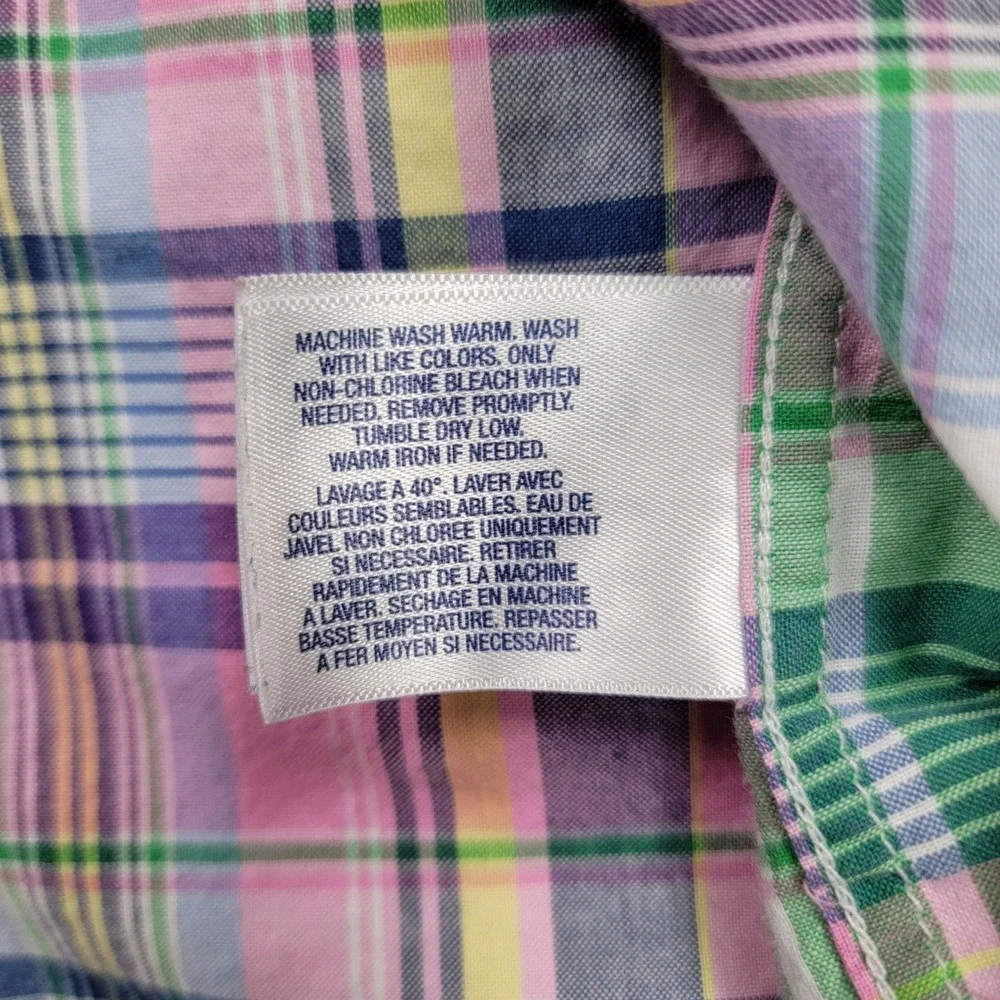 Kids Ralph‎ Lauren Plaid Button Down Shirt, Pink/Green, Size 14-16, Pre-Owned